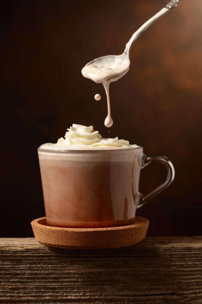 Freezing motion in winter food and drink photography